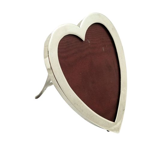 Antique Victorian Sterling Silver Heart Photo Frame 1893