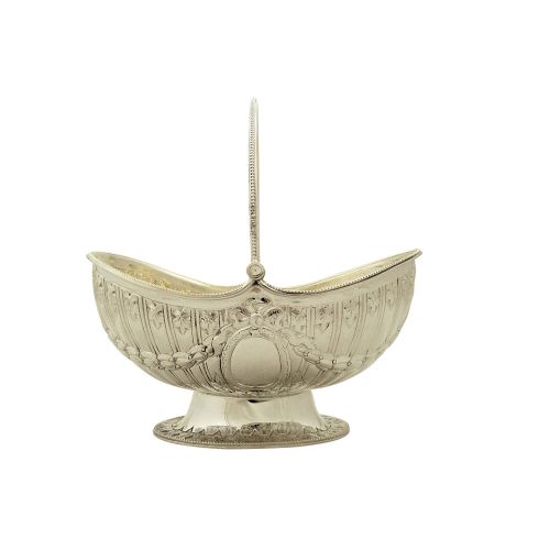 Antique Victorian Sterling Silver Sugar Basket 1888