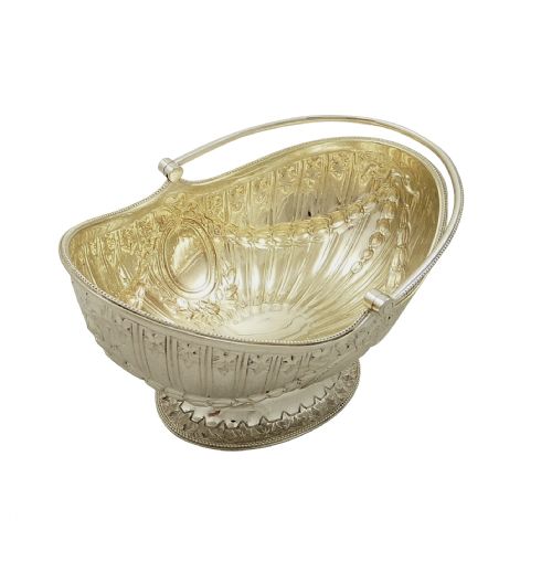fig 1. Antique Victorian Sterling Silver Sugar Basket 1888