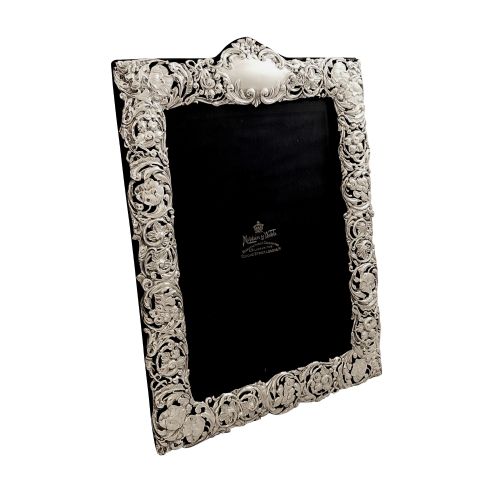 Antique Edwardian Sterling Silver 11 1/2" Photo Frame 1902