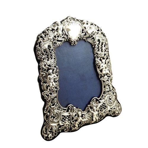 Antique Victorian Sterling Silver 'Cherubs' Photo Frame 1894