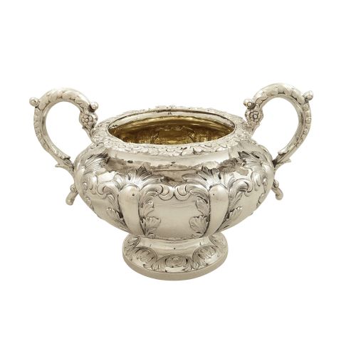 Antique Victorian Sterling Silver 2 Handle Bowl 1844