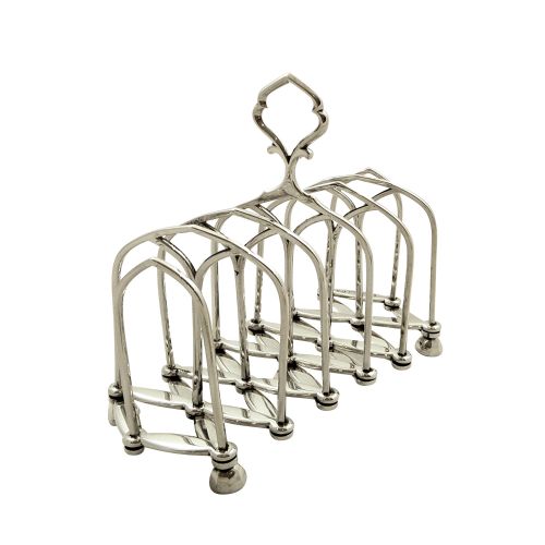 Unusual Antique Victorian Sterling Silver Expanding Toast Rack 1880