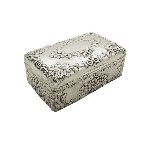 Antique Sterling Silver Cigarette Box 1901