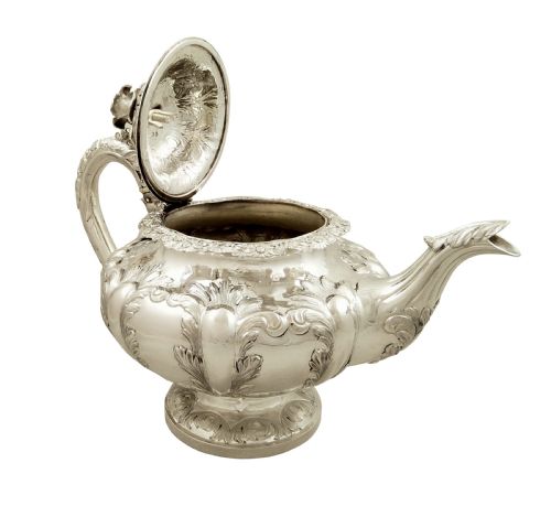 fig 1. Antique Victorian Sterling Silver Teapot 1844