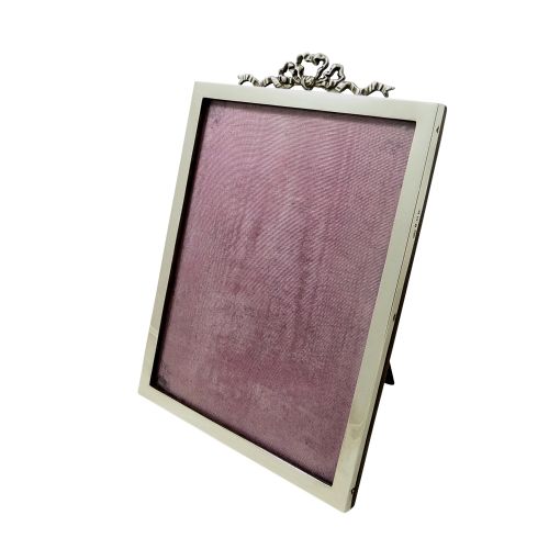 Antique Sterling Silver 9" Bow/ribbon Photo Frame 1929
