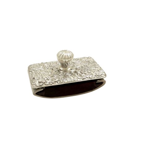 Antique Edwardian Sterling Silver Desk Top Roller Blotter 1902