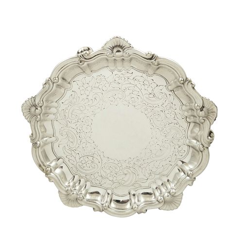 Antique Victorian Sterling Silver 6" Card Tray 1891