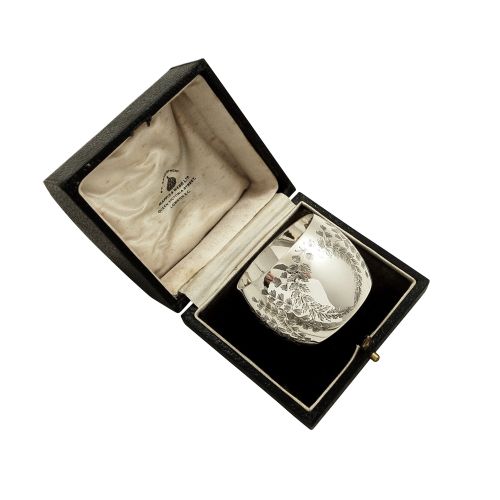 Antique Edwardian Mappin & Webb Sterling Silver Napkin Ring in Case 1905