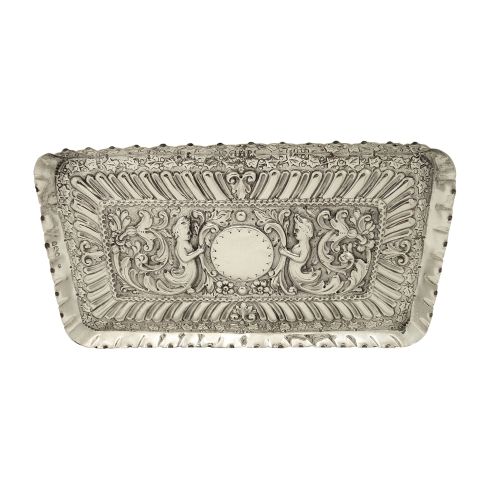 Antique Victorian Sterling Silver Dressing Tray 1895