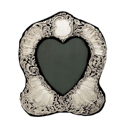 Antique Victorian Sterling Silver Heart Photo Frame 1899