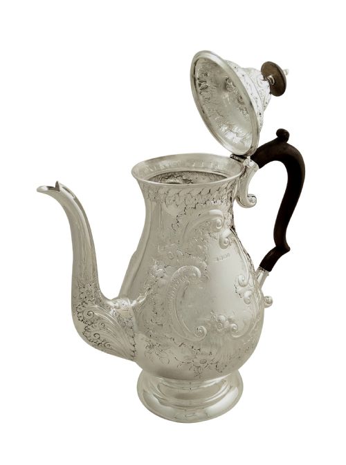 fig 1. Antique Victorian Sterling Silver Coffee Pot 1896