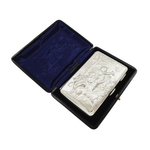 Antique Victorian Sterling Silver Card Case / Aide Memoire in Case 1897