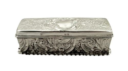 Antique Victorian Sterling Silver Trinket Box 1898
