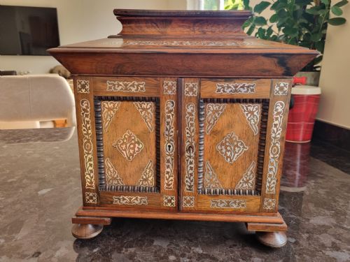 Regency Rosewood and Inlaid Table Cabinet 14" High X 14" Across 1830