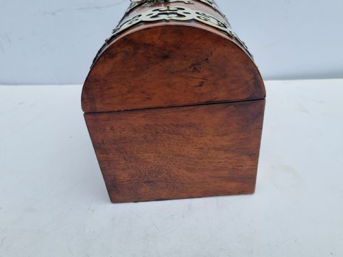 VICTORIAN WALNUT DOME TOP STATIONERY BOX 9 C 1860 - ADDITIONAL PHOTO 5
