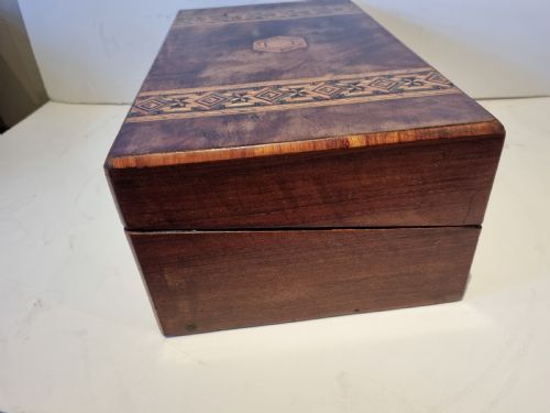 fig 2. Victorian walnut and inlaid writing box c 1880 40 cm in excellent condition