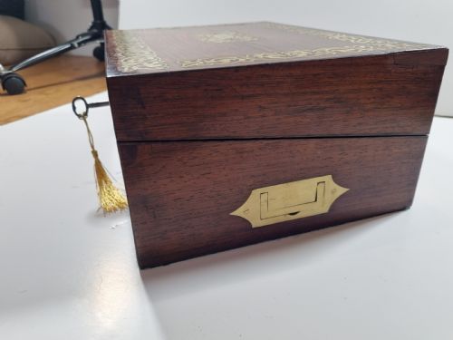 REGENCY ROSEWOOD AND BRASS BOUND WRITING BOX 36CM C 1830 - ADDITIONAL PHOTO 3