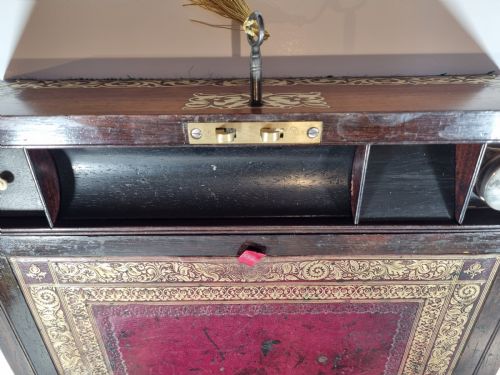 REGENCY ROSEWOOD AND BRASS BOUND WRITING BOX 36CM C 1830 - ADDITIONAL PHOTO 7