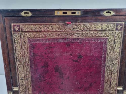 REGENCY ROSEWOOD AND BRASS BOUND WRITING BOX 36CM C 1830 - ADDITIONAL PHOTO 9