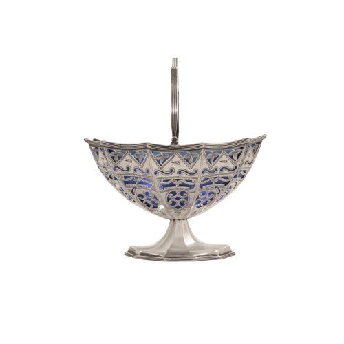 Antique Edwardian Sterling Silver Basket with Liner 1901