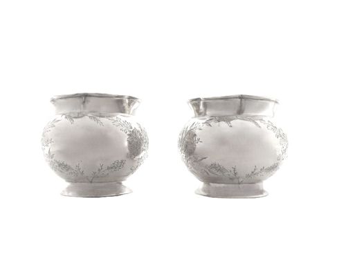 PAIR OF ANTIQUE VICTORIAN STERLING SILVER 'BIRD' SALTS SPOONS IN CASE 1884 - ADDITIONAL PHOTO 8