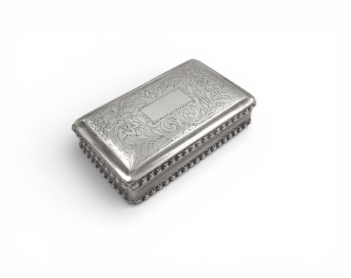 ANTIQUE GEORGIAN STERLING SILVER SNUFF BOX 1823 - ADDITIONAL PHOTO 3