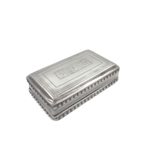 ANTIQUE GEORGIAN STERLING SILVER SNUFF BOX 1823 - ADDITIONAL PHOTO 7