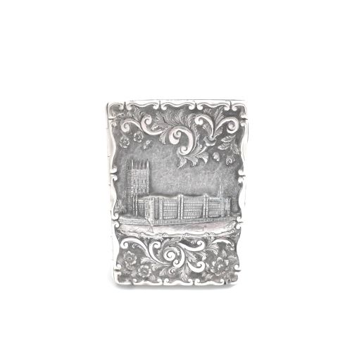 Antique Victorian Sterling Silver Houses of Parliament Card Case/aide Memoire 1866