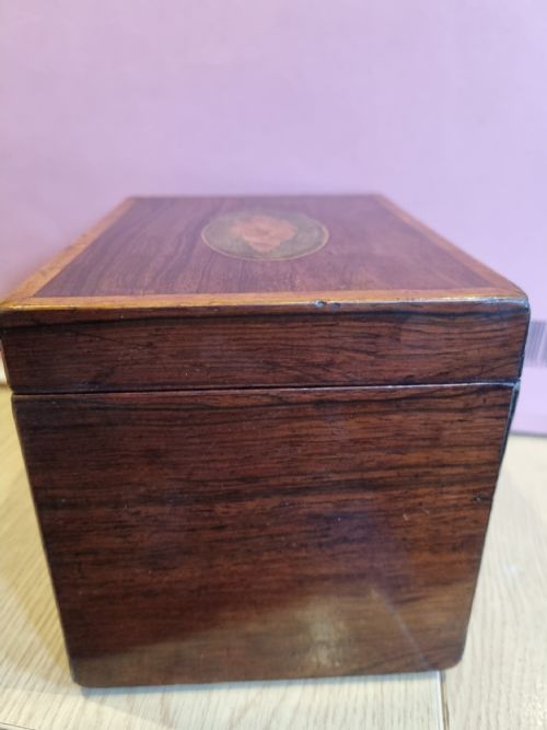 GEORGIAN ROSEWOOD AND SHELL INLAY CADDY C 1820 - ADDITIONAL PHOTO 4