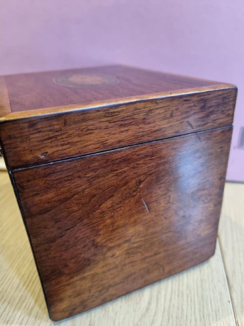 GEORGIAN ROSEWOOD AND SHELL INLAY CADDY C 1820 - ADDITIONAL PHOTO 5