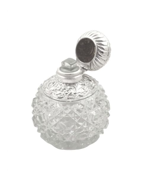ANTIQUE EDWARDIAN STERLING SILVER CUT GLASS SCENT PERFUME BOTTLE 1901 - ADDITIONAL PHOTO 7