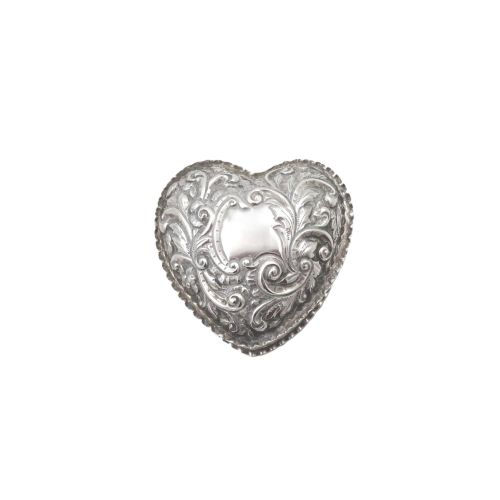 Antique Victorian Sterling Silver 'Heart' Trinket Box 1893