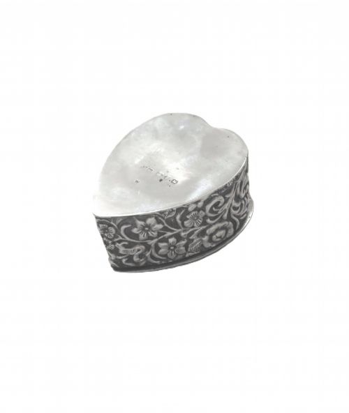 ANTIQUE VICTORIAN STERLING SILVER 'HEART' TRINKET BOX 1898 - ADDITIONAL PHOTO 3