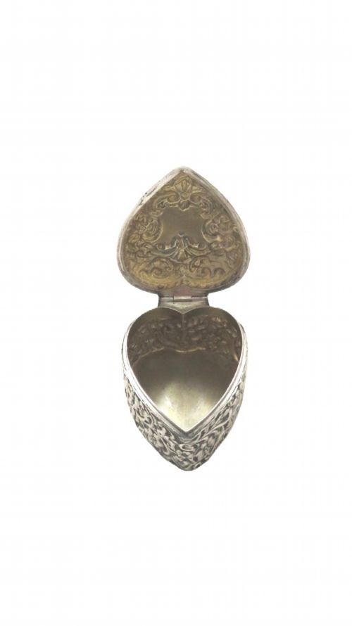 ANTIQUE VICTORIAN STERLING SILVER 'HEART' TRINKET BOX 1898 - ADDITIONAL PHOTO 6