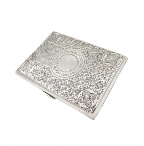 ANTIQUE VICTORIAN STERLING SILVER CARD CASE AIDE MEMOIRE 1876 - ADDITIONAL PHOTO 2