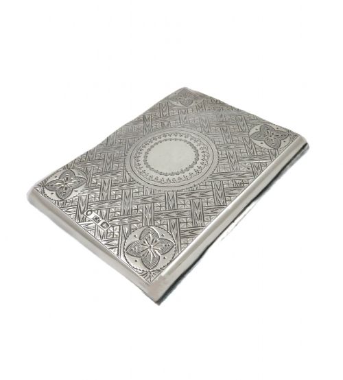 ANTIQUE VICTORIAN STERLING SILVER CARD CASE AIDE MEMOIRE 1876 - ADDITIONAL PHOTO 4