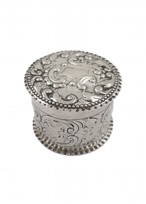 ANTIQUE VICTORIAN STERLING SILVER VANITY POT 1887 - ADDITIONAL PHOTO 3
