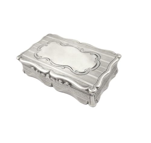 ANTIQUE VICTORIAN STERLING SILVER SNUFF BOX 1855 - ADDITIONAL PHOTO 9