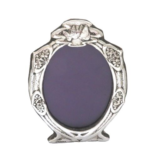 ANTIQUE ART NOUVEAU STERLING SILVER 'BUTTERFLY' PHOTO FRAME 1905