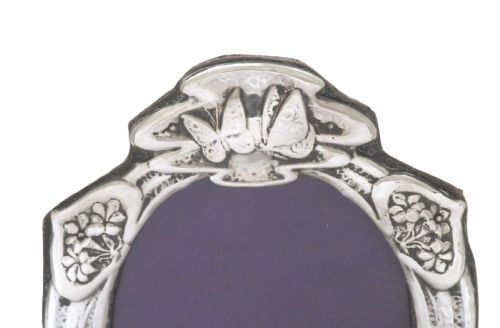 ANTIQUE ART NOUVEAU STERLING SILVER 'BUTTERFLY' PHOTO FRAME 1905 - ADDITIONAL PHOTO 4