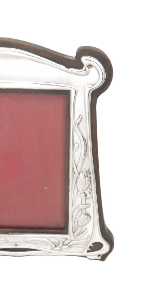 ANTIQUE ART NOUVEAU STERLING SILVER 7 34 PHOTO FRAME 1906 - ADDITIONAL PHOTO 4