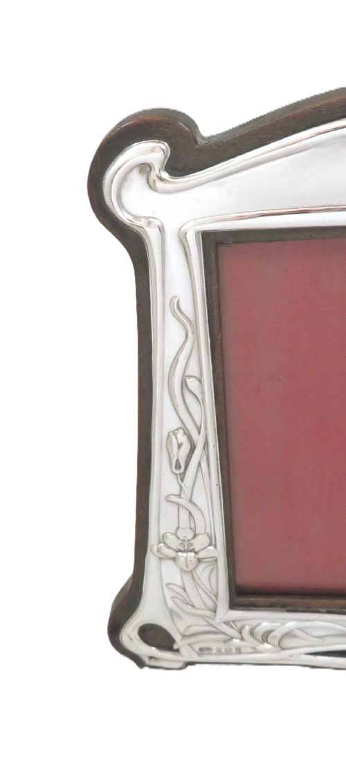 ANTIQUE ART NOUVEAU STERLING SILVER 7 34 PHOTO FRAME 1906 - ADDITIONAL PHOTO 7