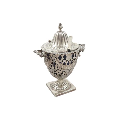 ANTIQUE EDWARDIAN STERLING SILVER SUGAR BASKET URN WITH LID 1906