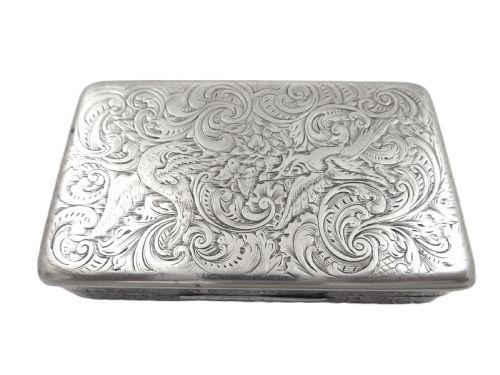 ANTIQUE GEORGIAN STERLING SILVER 'BIRDS' SNUFF BOX 1835 - ADDITIONAL PHOTO 7