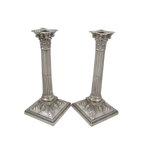 Pair of Antique Sterling Silver 10" Candlesticks 1917