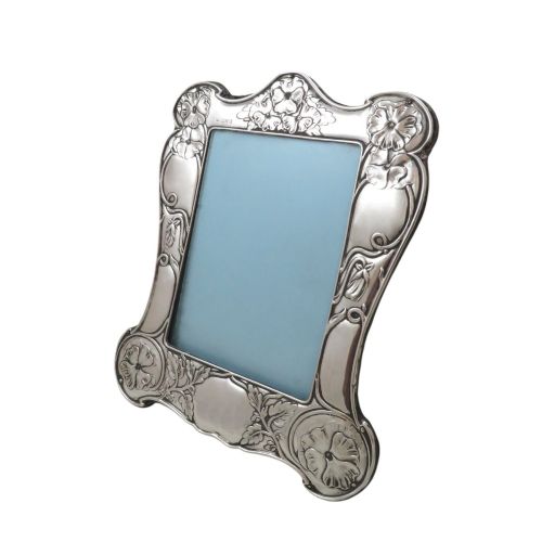 Antique Art Nouveau Sterling Silver 8" Photo Frame 1902