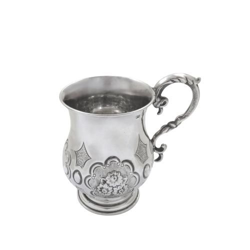 Antique Victorian Sterling Silver Christening Mug 1865