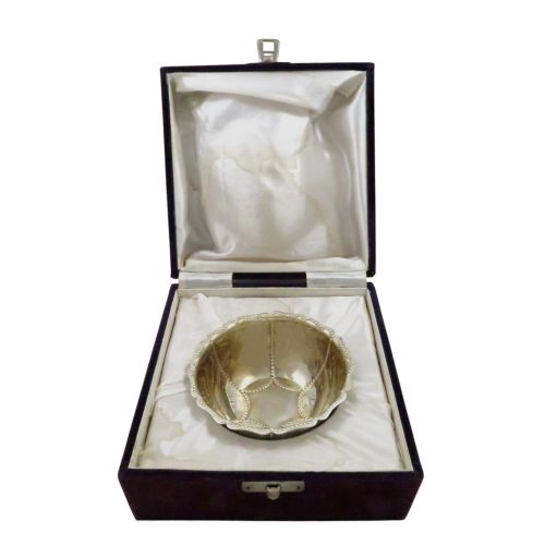 Antique Edwardian Sterling Silver 'Masonic' Bowl in Case 1907