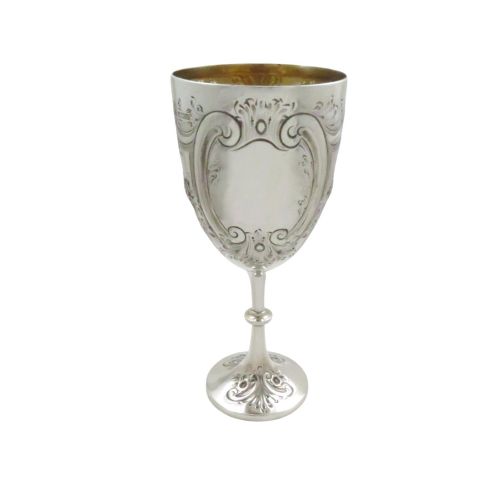 Antique Edwardian Sterling  Silver 8 1/2" Wine Goblet 1904